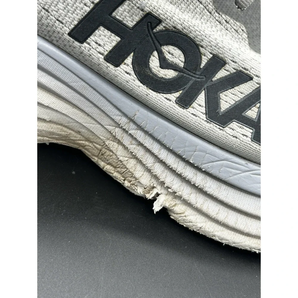 Hoka One One Bondi 8 Sharkskin Men Size 10.5 Lace Up  Running Walking